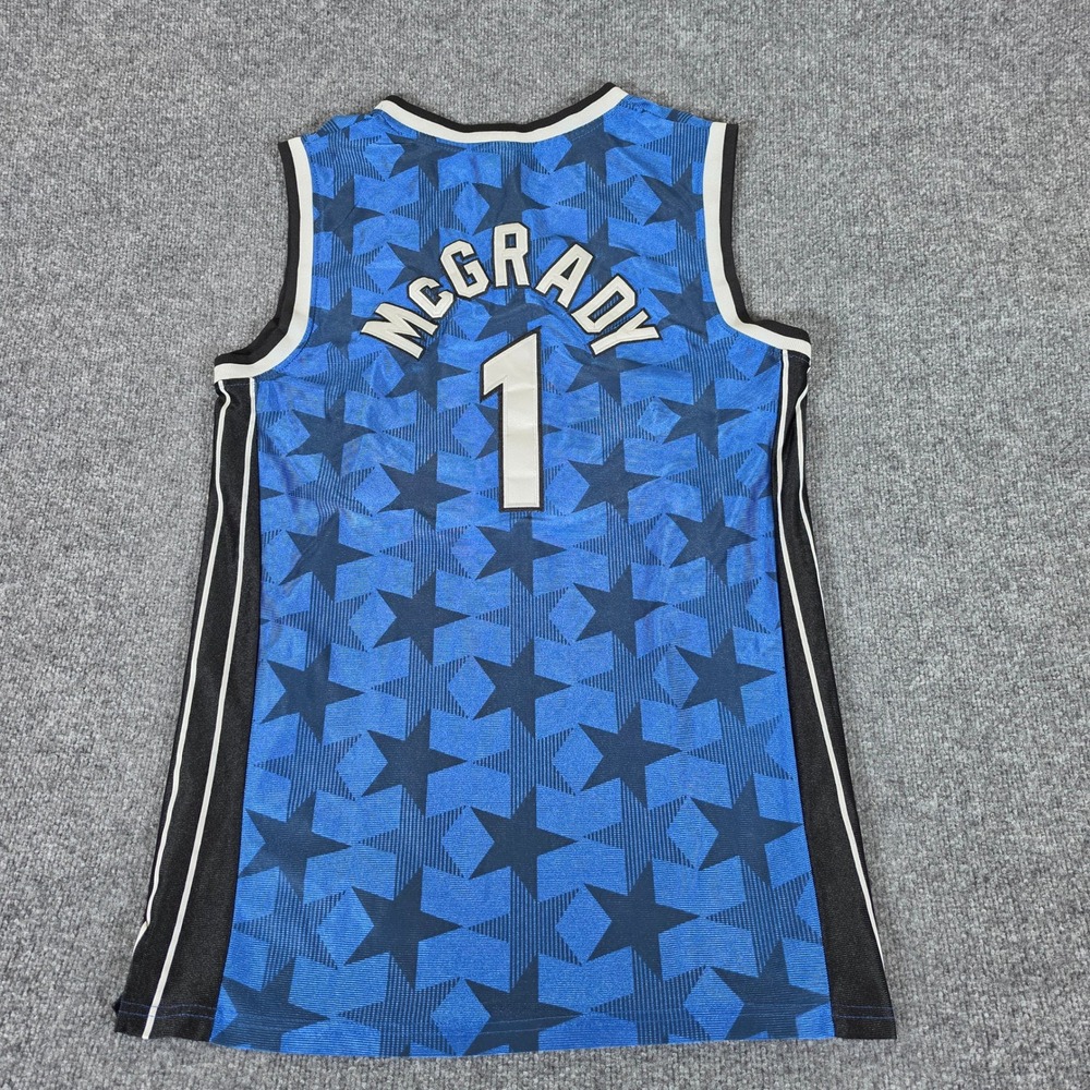 Reebok Orlando Magic Tracy McGrady 1 NBA Jersey Blue Star Print Mens 44 Large